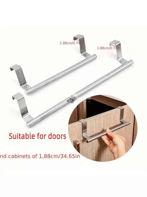 Rozsdamentes acél törülközőtartó, fürdőszobaajtóra akasztható tartó