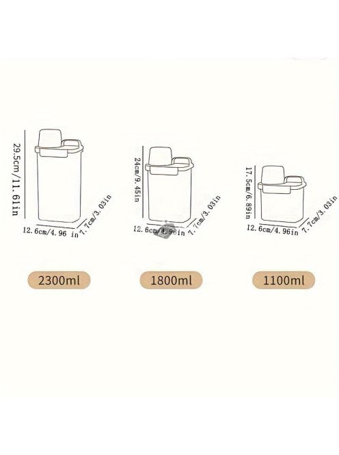 3db, Mosópor Tároló Doboz, Nagy Űrtartalmú Szappanos Műanyag Háztartási Vödör Tartály