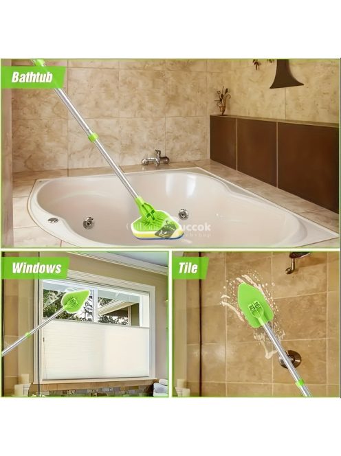 5 részes, kinyitható kád- és csempetisztító kefe készlet hosszú nyéllel