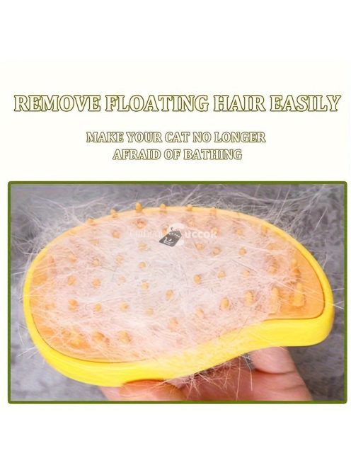 3 az 1-ben USB-s gőzkefe macskáknak és kutyáknak, szilikon háziállat-ápoló masszázs kefe