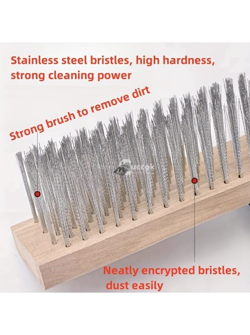 Rozsdamentes acél kemény sörtéjű kültéri tisztítókefe teraszhoz, fürdőszobához, medencéhez