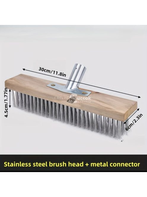 Rozsdamentes acél kemény sörtéjű kültéri tisztítókefe teraszhoz, fürdőszobához, medencéhez