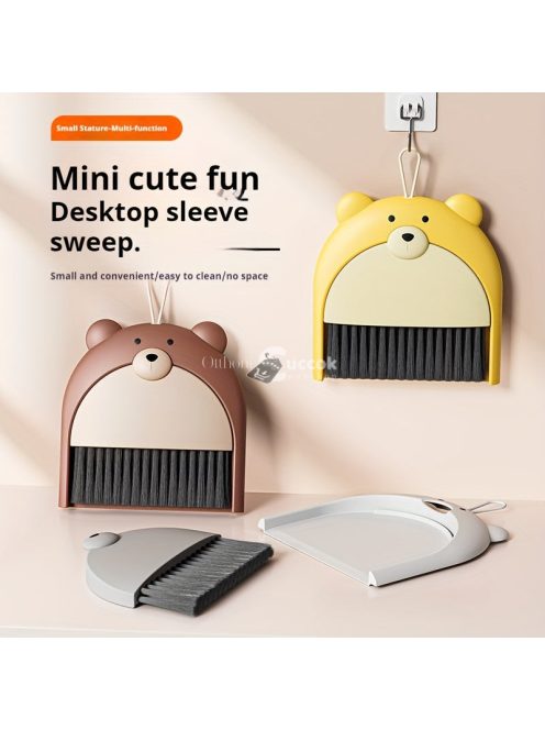 Aranyos medve mini seprű és szemeteslapát készlet