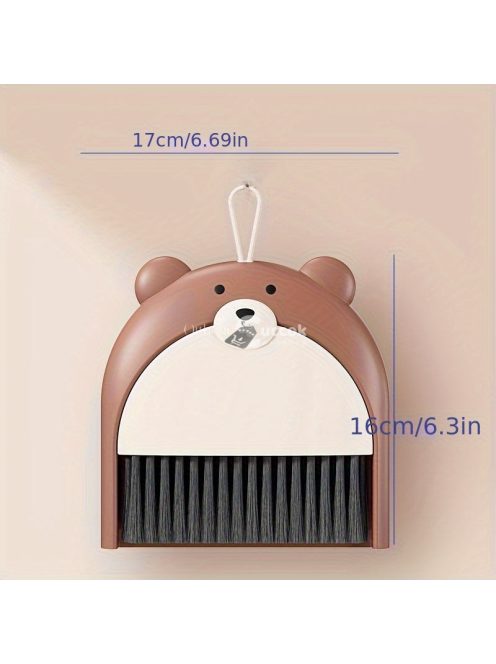 Aranyos medve mini seprű és szemeteslapát készlet