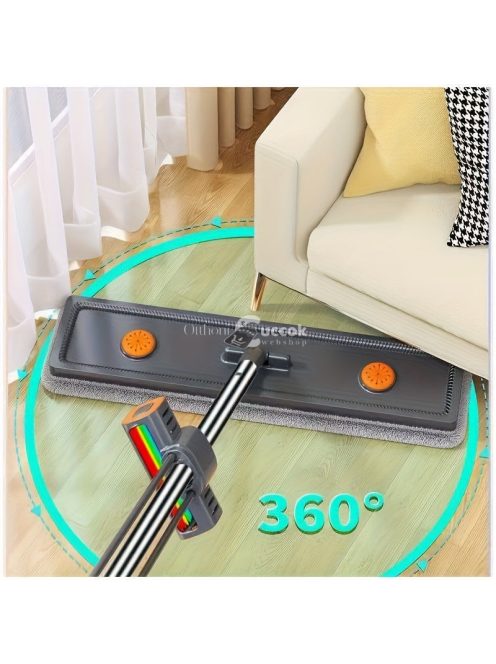 Öncsavarós, rozsdamentes acélból készült lapos felmosó 4 újrafelhasználható párnával