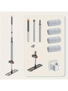 Öncsavarós, rozsdamentes acélból készült lapos felmosó 4 újrafelhasználható párnával