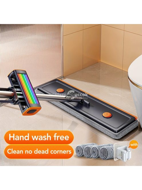 Rozsdamentes Acél Lapos Felmosó Tárolóval