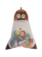 Nagy kapacitású játéktároló függő táska cipzárral