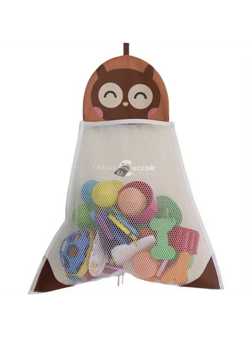 Nagy kapacitású játéktároló függő táska cipzárral