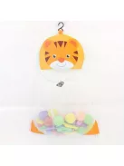 Nagy kapacitású játéktároló függő táska cipzárral