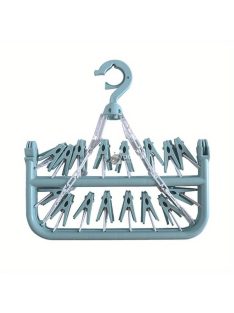   Helytakarékos 32-csipeszes összecsukható akasztós szárítóállvány