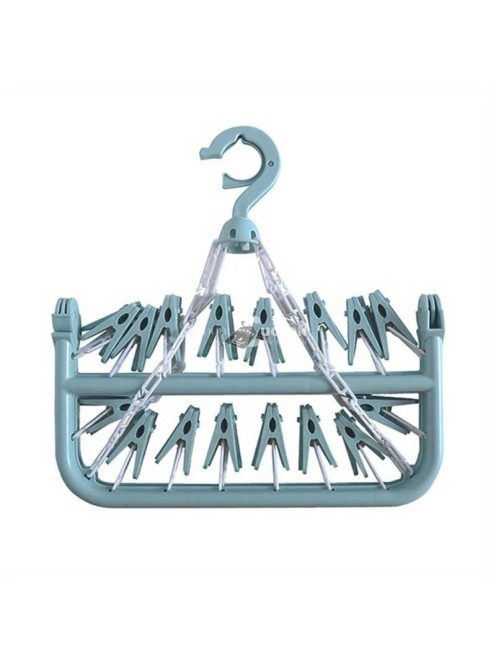 Helytakarékos 32-csipeszes összecsukható akasztós szárítóállvány