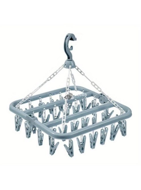 Helytakarékos 32-csipeszes összecsukható akasztós szárítóállvány