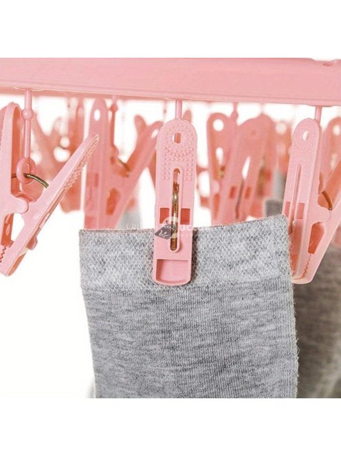 Helytakarékos 32-csipeszes összecsukható akasztós szárítóállvány