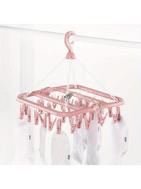 Helytakarékos 32-csipeszes összecsukható akasztós szárítóállvány