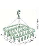 Helytakarékos 32-csipeszes összecsukható akasztós szárítóállvány