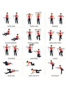 Pilates rúd, szalaggal