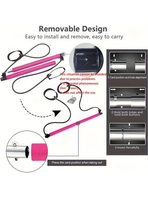 Pilates rúd, szalaggal