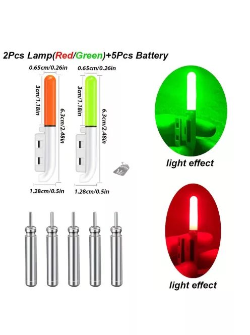 1 készlet (2 lámpa) Elektronikus LED fénykibocsátó éjszakai horgászathoz