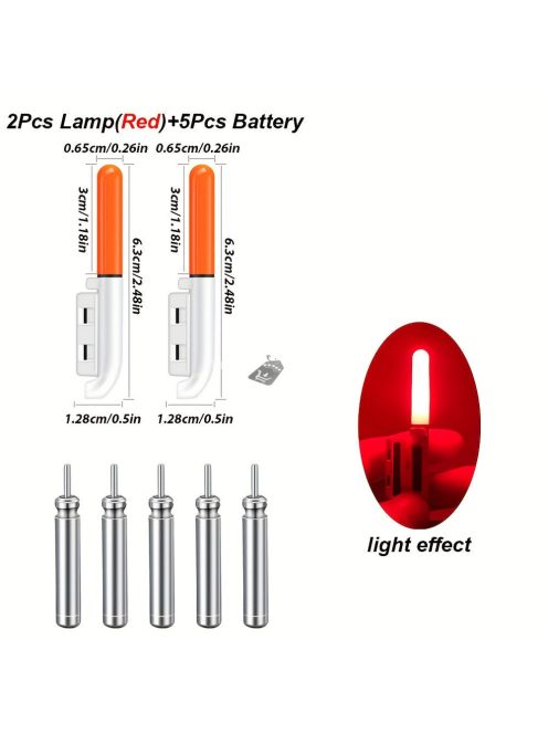 1 készlet (2 lámpa) Elektronikus LED fénykibocsátó éjszakai horgászathoz