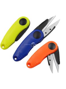   Tartós, rozsdamentes acélból készült összecsukható horgászolló bőrhüvellyel