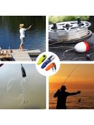 Tartós, rozsdamentes acélból készült összecsukható horgászolló bőrhüvellyel