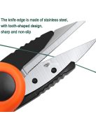 Tartós, rozsdamentes acélból készült összecsukható horgászolló bőrhüvellyel