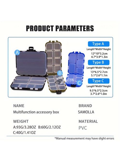 SAMOLLA Mini Horgászfelszerelés Doboz Több Rekesszel
