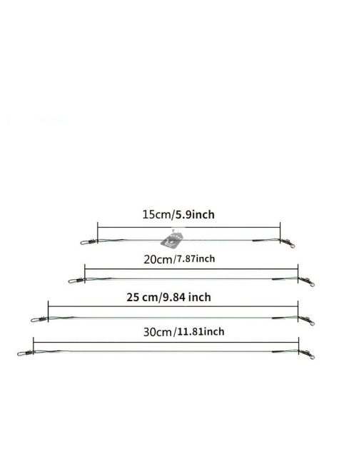 Tartós, harapásgátló acél horgászzsinór forgatható zsinórral