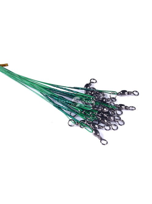 Tartós, harapásgátló acél horgászzsinór forgatható zsinórral