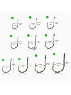 100db  horgász szett, szénacél egyszöges horog