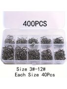 100db  horgász szett, szénacél egyszöges horog