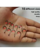 100db  horgász szett, szénacél egyszöges horog