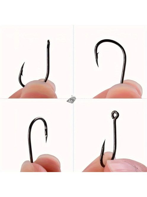 100db  horgász szett, szénacél egyszöges horog