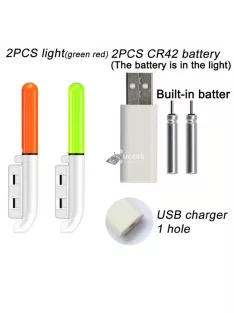   Elektronikus horgászbot világító úszóbot-lámpa, lítium akkumulátoros LED