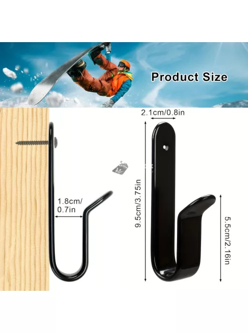 2 db univerzális vas hódeszka fali tartó