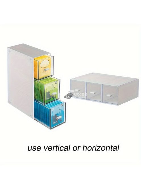1db Átlátszó fiókos teafű tároló
