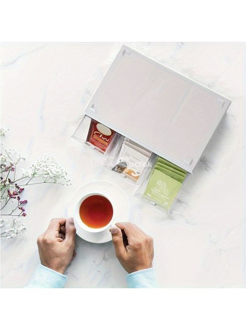 1db Átlátszó fiókos teafű tároló