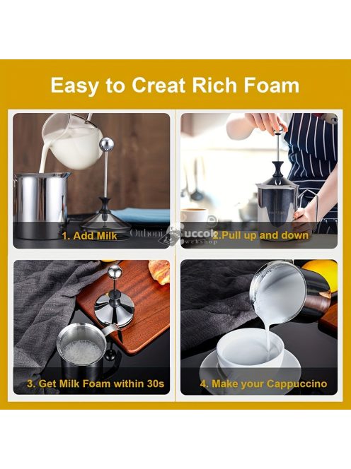 Egy darab, rozsdamentes acél pumpás tejhabosztó