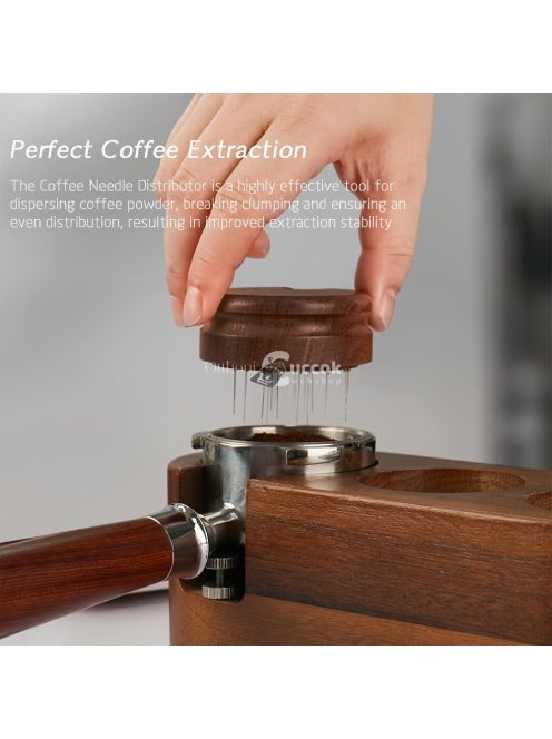 Espresso kávékeverő készlet fa talppal