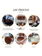 Espresso kávékeverő készlet fa talppal