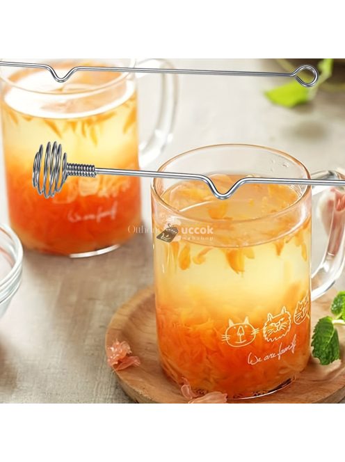 Hosszú nyelű rozsdamentes acél mézes kanál