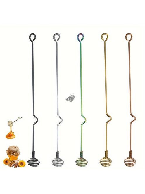 Hosszú nyelű rozsdamentes acél mézes kanál