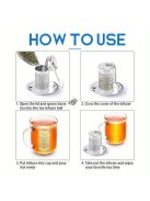 Rozsdamentes acél teafű szűrő