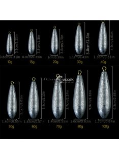 5db Professzionális Horgászmerevítők - Ólomvízcseppek