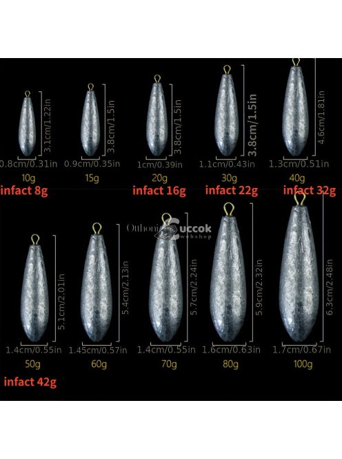 5db Professzionális Horgászmerevítők - Ólomvízcseppek