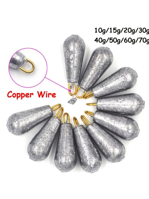 5db Professzionális Horgászmerevítők - Ólomvízcseppek