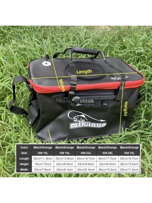 Hordozható műanyag horgásztáska