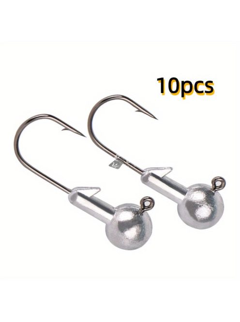 10 darab Jig Head Hook, Befogott ólomfejű horog
