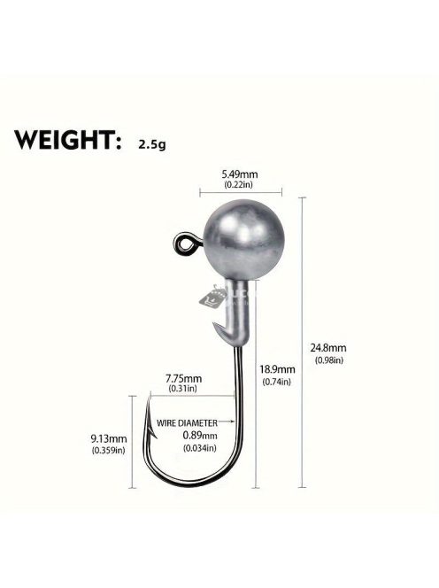 10 darab Jig Head Hook, Befogott ólomfejű horog